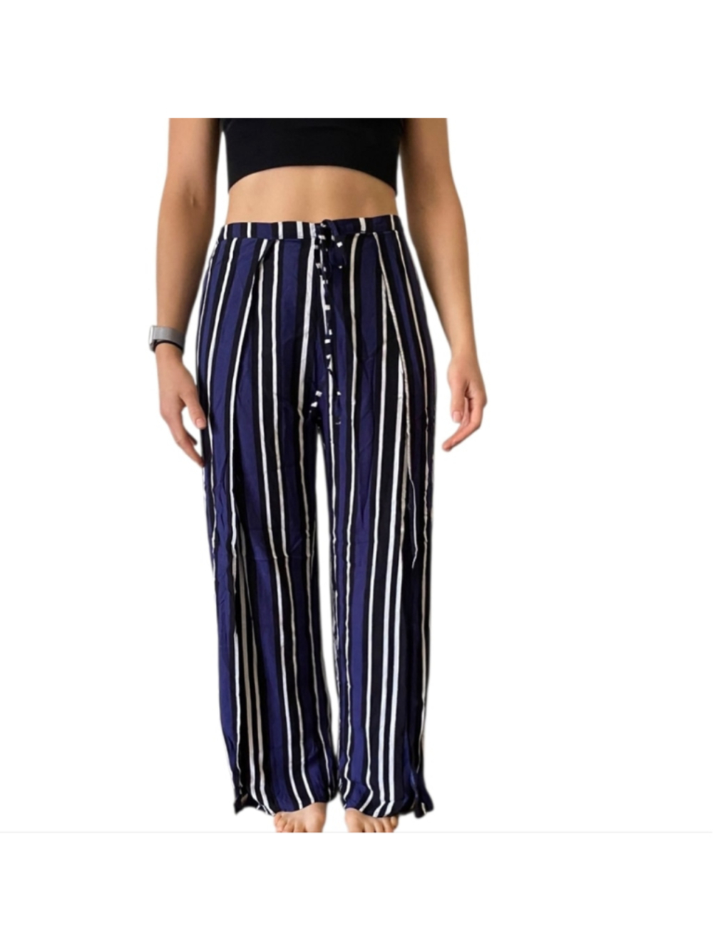Maeve Anthropologie Striped Wide-Leg Boho Open-Leg Pants – Size Small